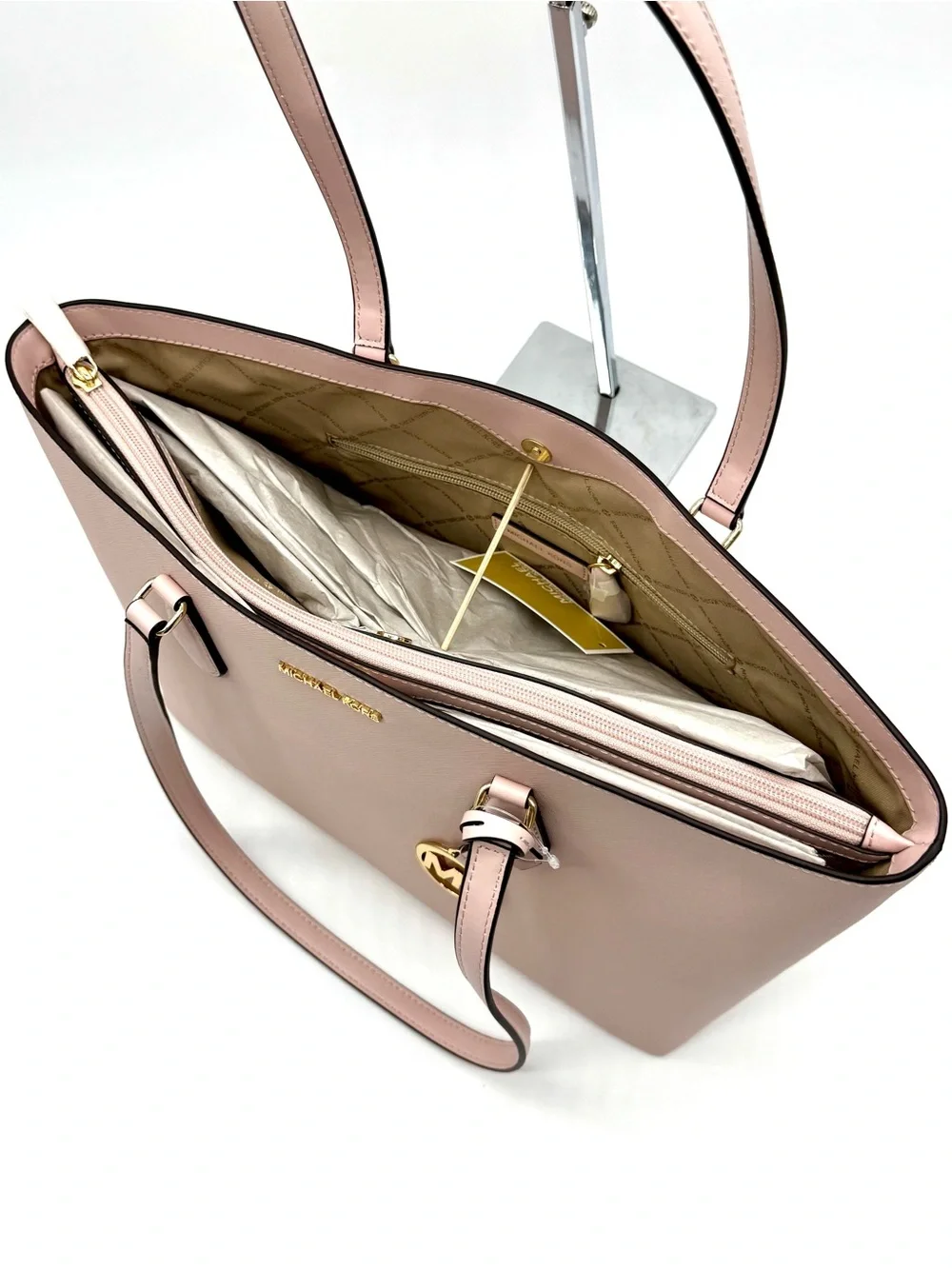 Michael Kors Bag Large Sheila Mf Tote Bag Powder Blush - Picture 8 of 10